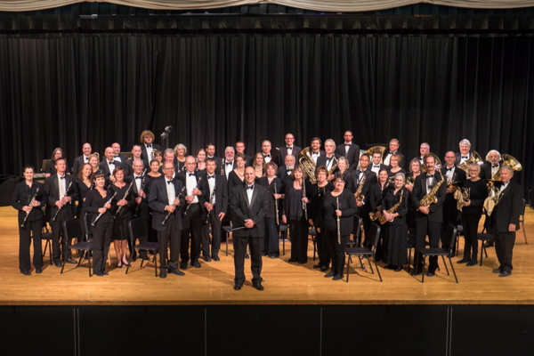 Boulder Concert Band on stage at Nevin Platt Middle School