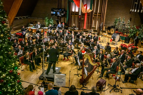 high angle view of the entire band